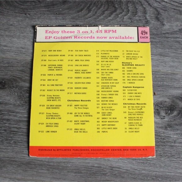 Vintage Little Golden Records 'Lets All Sing Together!' Childrens Vinyl Record-E - Picture 4 of 8